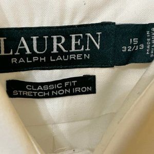 Ralph Lauren Classic Fit Stretch non-iron button down dress shirt men 15 32/33